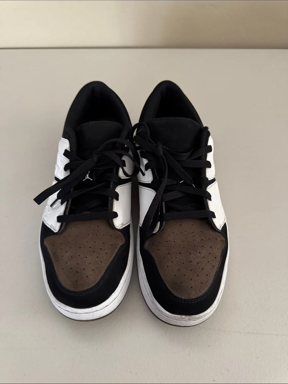 Jordan Men’s Low-Top Sneakers in White, Black & Brown